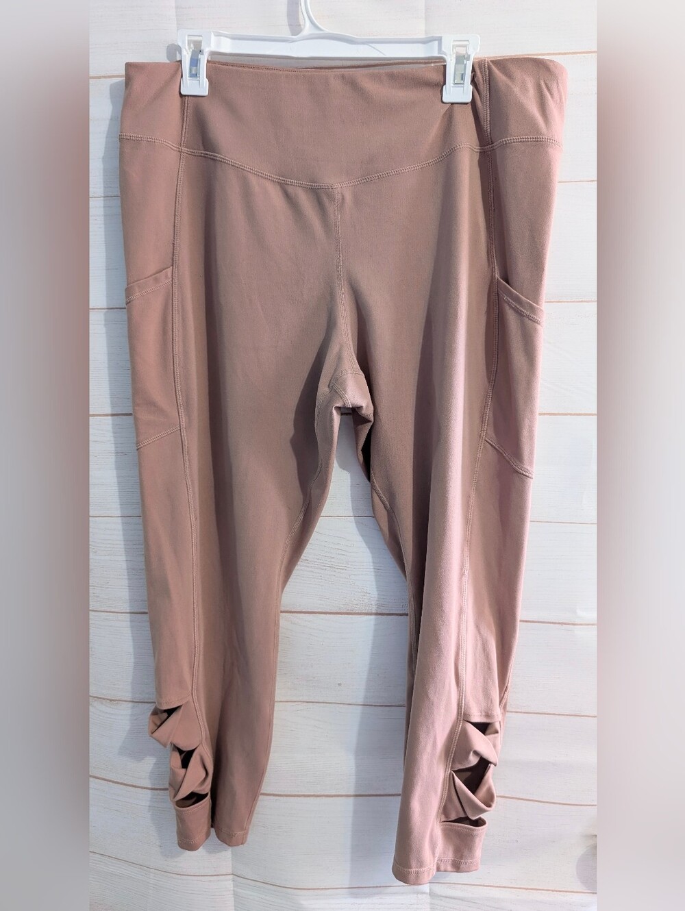 Joe Fresh Blush Beige Sculpting High-Rise Leggings with Side Pockets Size 1X